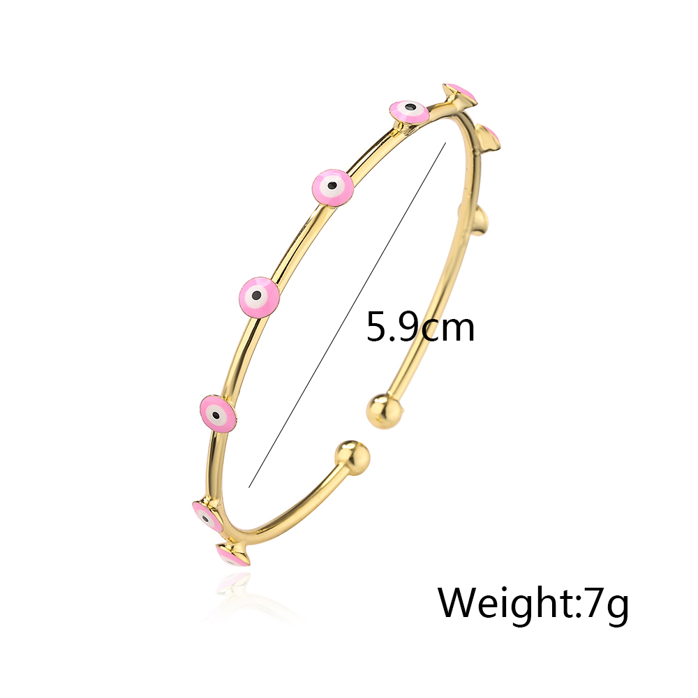 Fashion Eye Copper Enamel Gold Plated Bangle 1 Piece