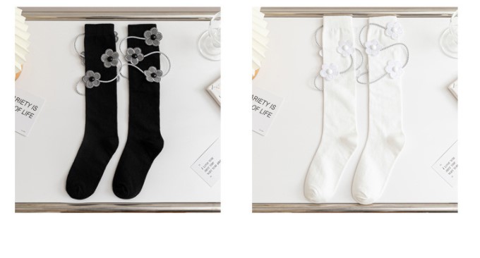 Womenu0027S Fashion Flower Cotton Crew Socks