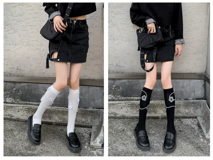 Womenu0027S Fashion Flower Cotton Crew Socks