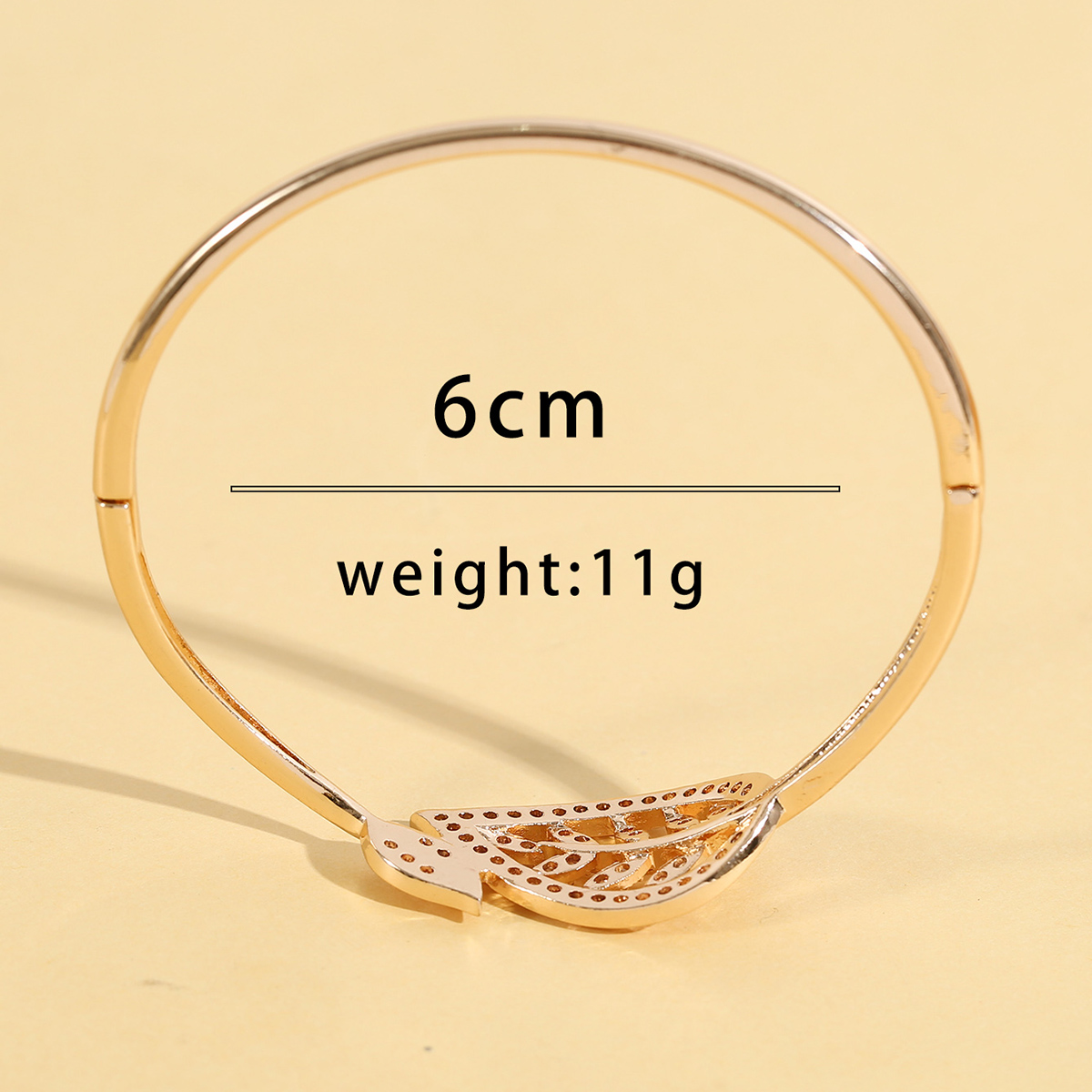 Fashion Leaf Alloy Inlay Rhinestones Womenu0027S Bangle 1 Piece