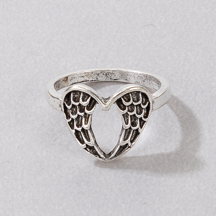 Simple Style Leaf Heart Shape Wings Alloy Hollow Out Unisex Rings