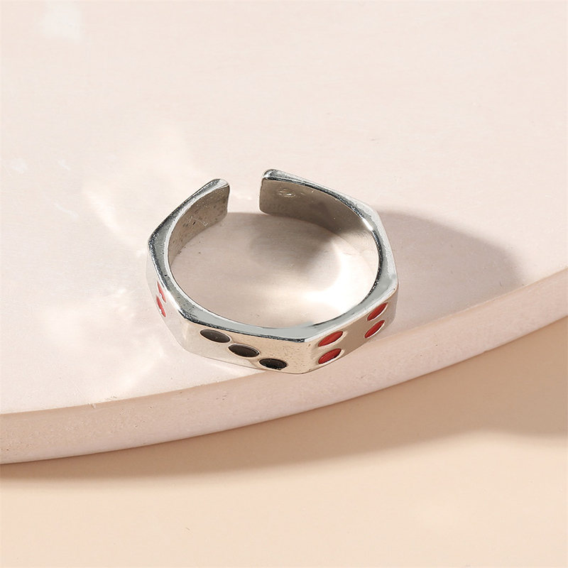 Fashion Dice Alloy Plating Unisex Open Ring 1 Piece