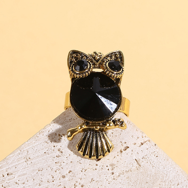 Cute Cat Alloy Inlay Rhinestones Womenu0027S Open Ring 1 Piece