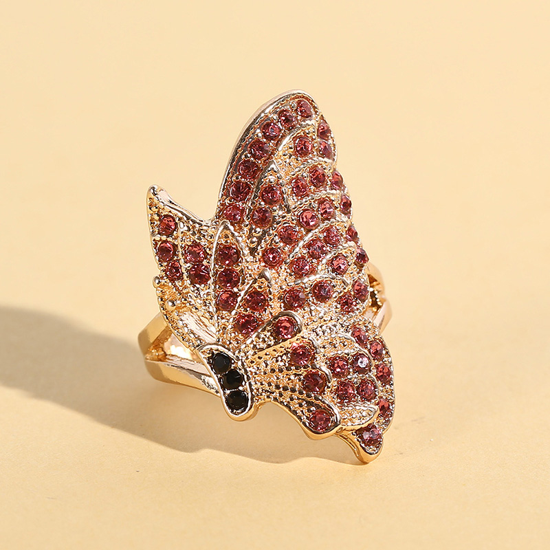 Elegant Butterfly Alloy Inlay Rhinestones Womenu0027S Open Ring 1 Piece