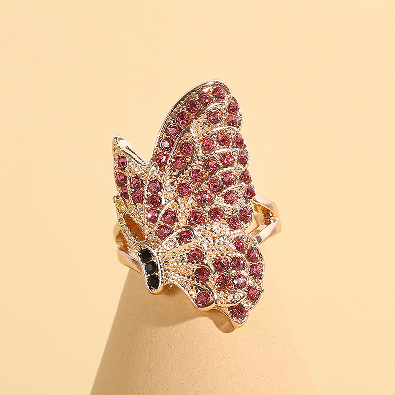 Elegant Butterfly Alloy Inlay Rhinestones Womenu0027S Open Ring 1 Piece