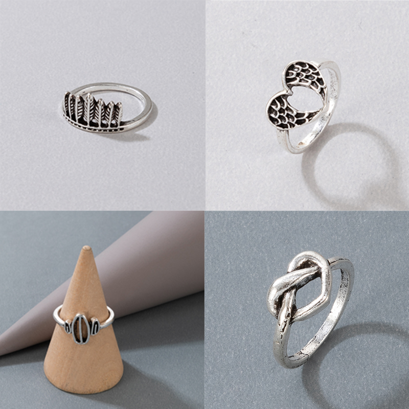 Simple Style Leaf Heart Shape Alloy Hollow Out Unisex Rings