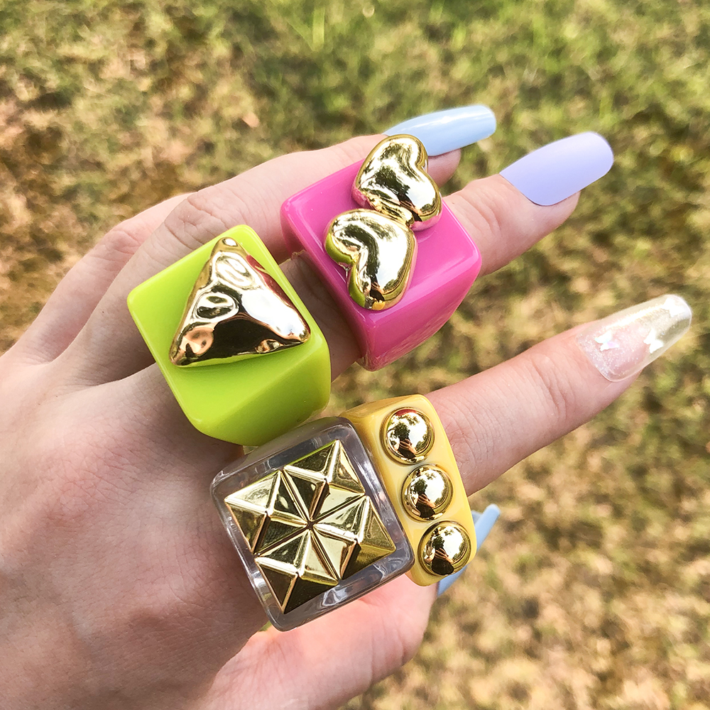 Simple Style Synthetic Resin Womenu0027S Rings 1 Piece