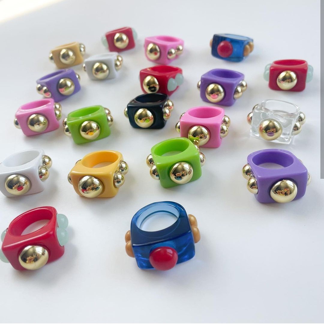 Simple Style Synthetic Resin Womenu0027S Rings 1 Piece