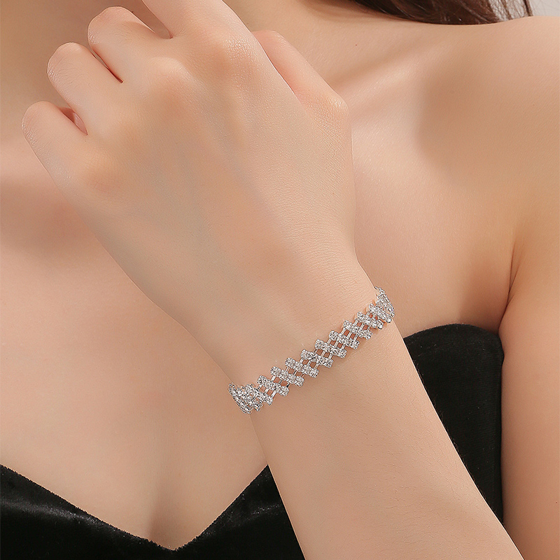 Fashion Mesh Rhinestone Hollow Out Rhinestones Bracelets 1 Piece