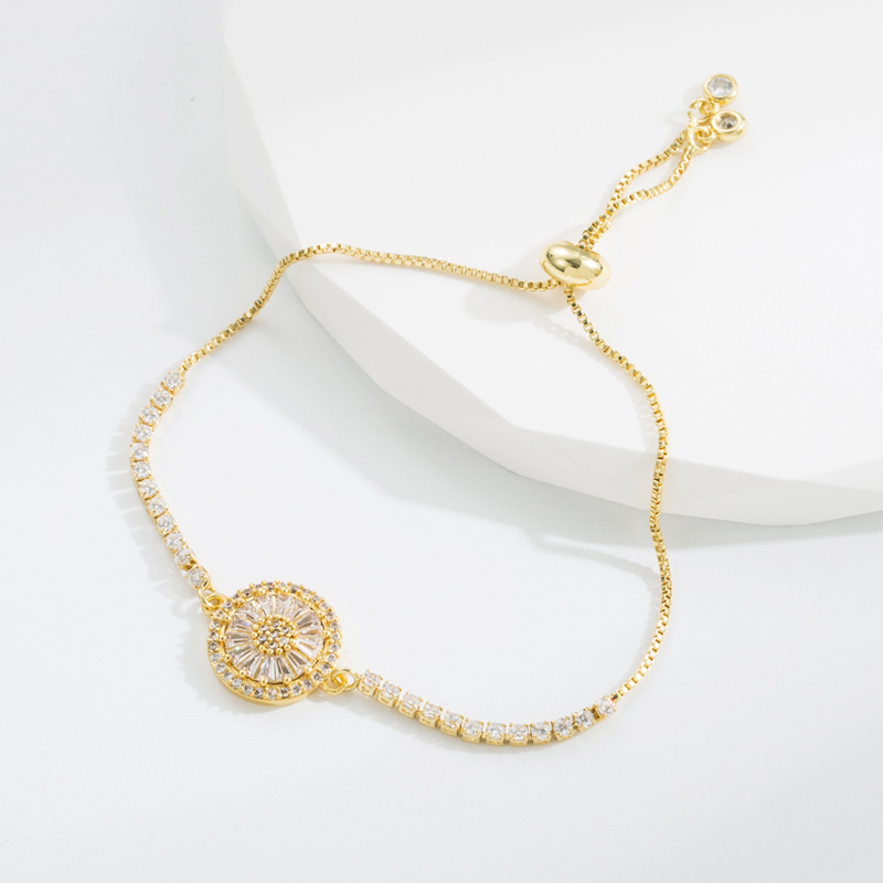 Elegant Hand Of Fatima Elephant Copper Gold Plated Zircon Bracelets 1 Piece