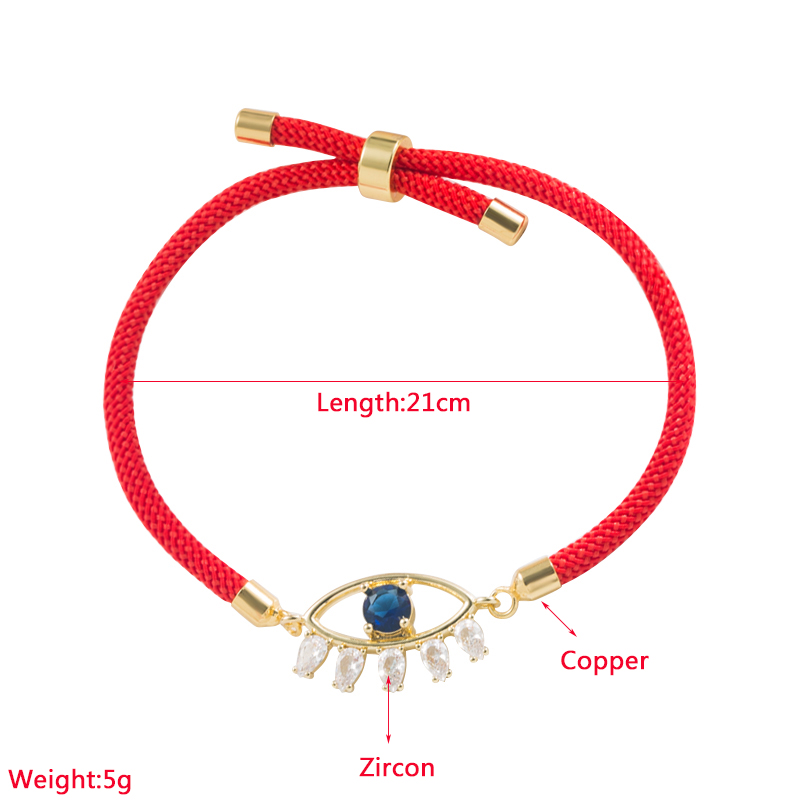 Fashion Devilu0027S Eye rope Copper Gold Plated Zircon Bracelets 1 Piece