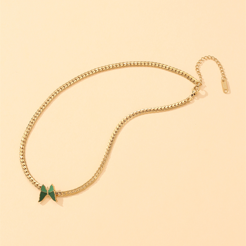 Simple Style Butterfly Titanium Steel Plating Choker 1 Piece