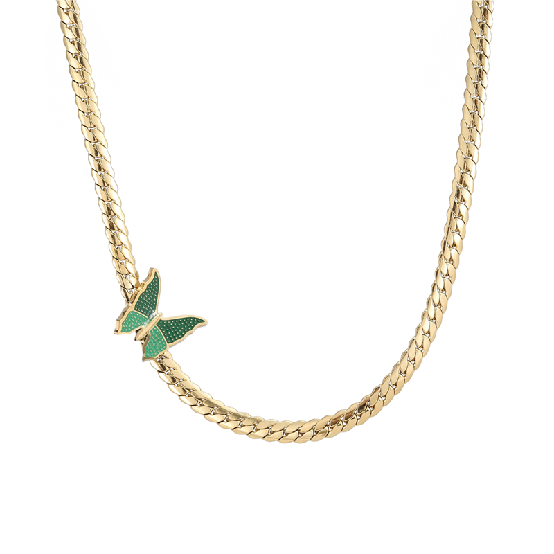 Simple Style Butterfly Titanium Steel Plating Choker 1 Piece