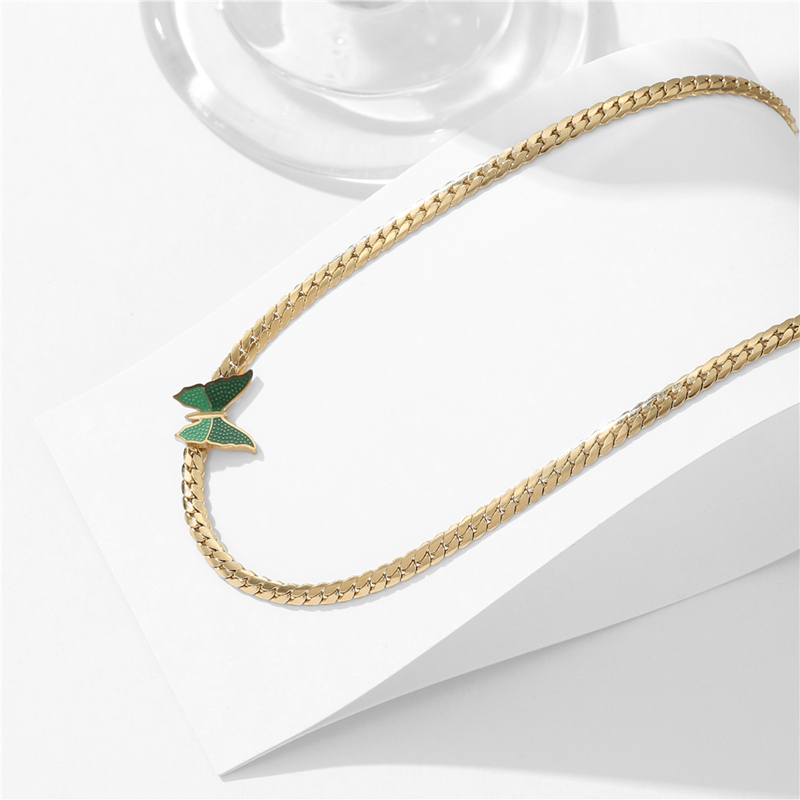 Simple Style Butterfly Titanium Steel Plating Choker 1 Piece