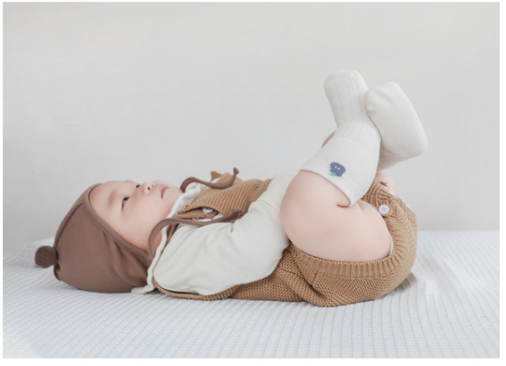 Baby General Cute Solid Color Cotton Jacquard Crew Socks