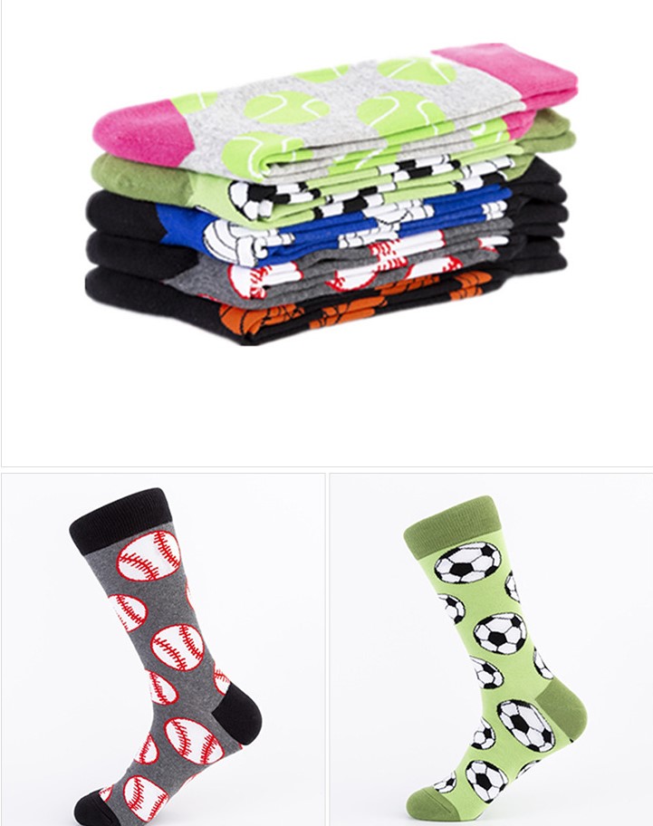 Unisex Fashion Ball Basketball Football Cotton Jacquard Crew Socks