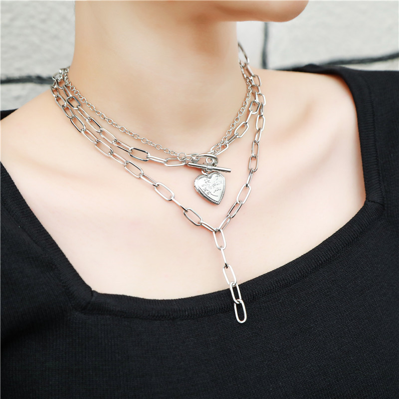 Fashion Heart Shape Alloy Womenu0027S Layered Necklaces 1 Piece