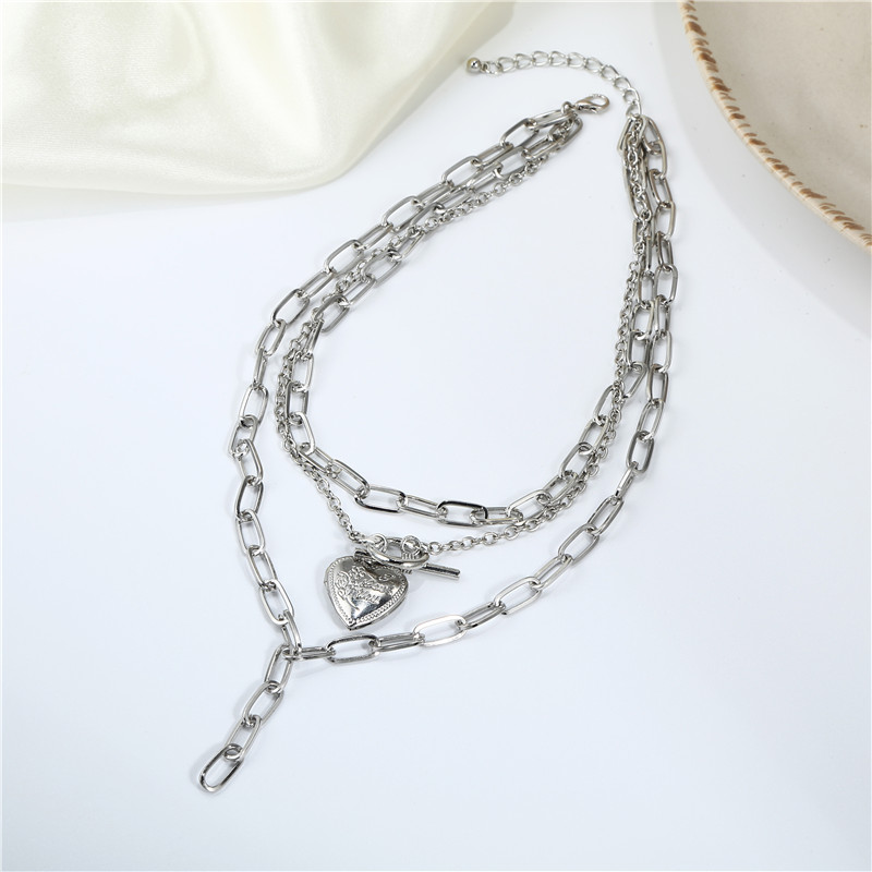 Fashion Heart Shape Alloy Womenu0027S Layered Necklaces 1 Piece