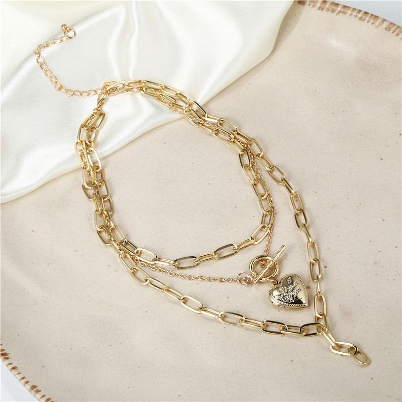 Fashion Heart Shape Alloy Womenu0027S Layered Necklaces 1 Piece