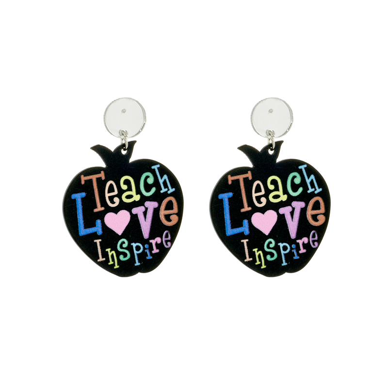 Fashion Letter Apple Arylic Womenu0027S Dangling Earrings 1 Pair