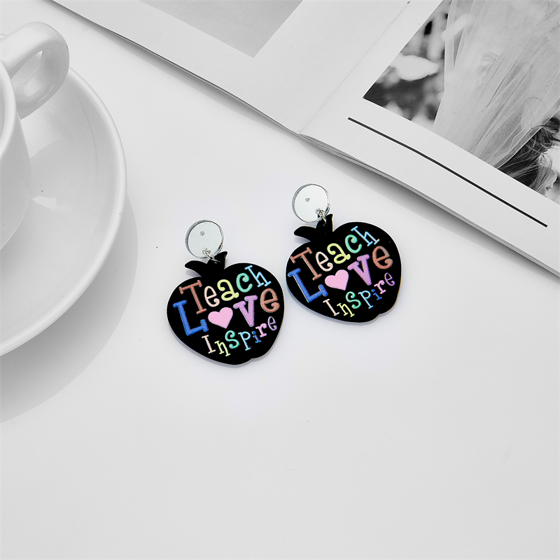 Fashion Letter Apple Arylic Womenu0027S Dangling Earrings 1 Pair