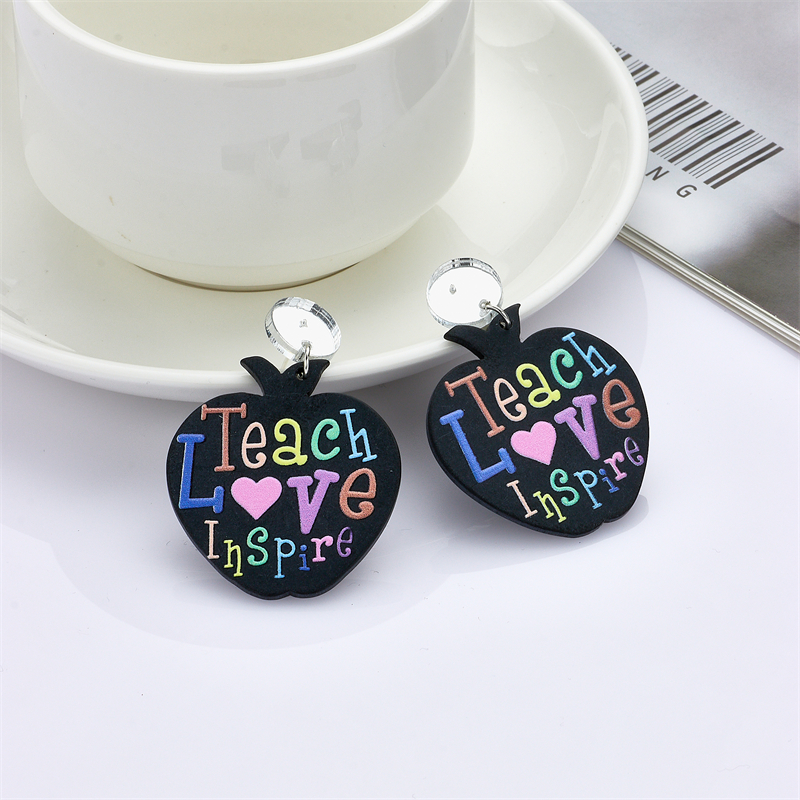 Fashion Letter Apple Arylic Womenu0027S Dangling Earrings 1 Pair