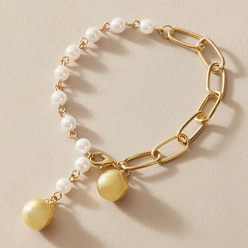 Simple Style Bell Alloy Patchwork Artificial Pearls Unisex Anklet 1 Piece