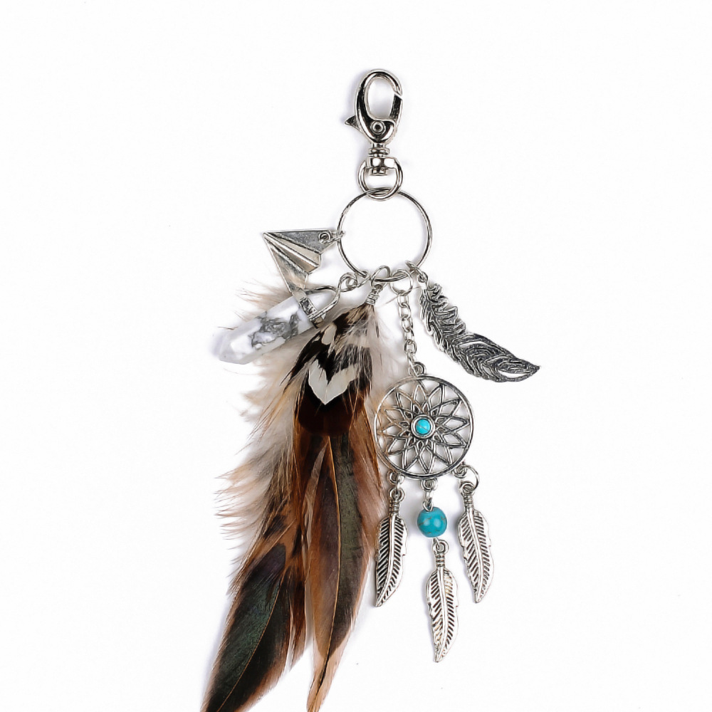 1 Piece Fashion Dreamcatcher Feather Alloy opal Plating Keychain