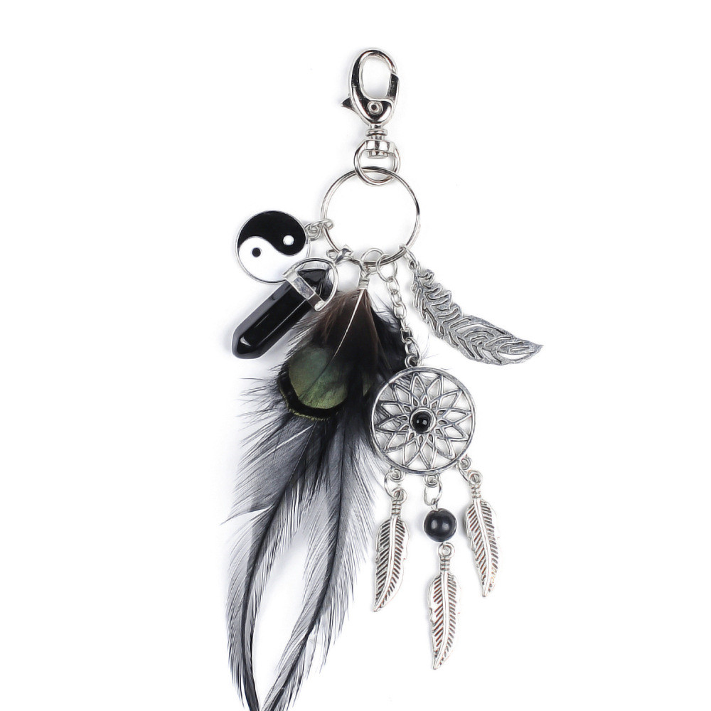 1 Piece Fashion Dreamcatcher Feather Alloy opal Plating Keychain