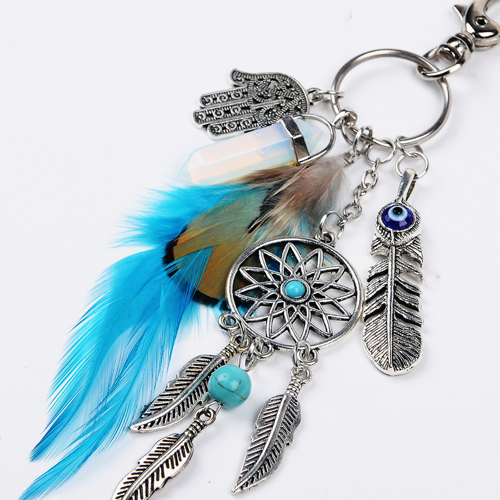 1 Piece Fashion Dreamcatcher Feather Alloy opal Plating Keychain