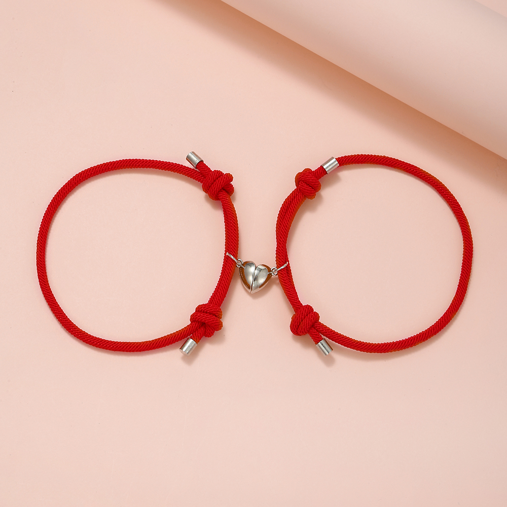 Simple Style Heart Shape rope Braid Womenu0027S Bracelets 2 Pieces