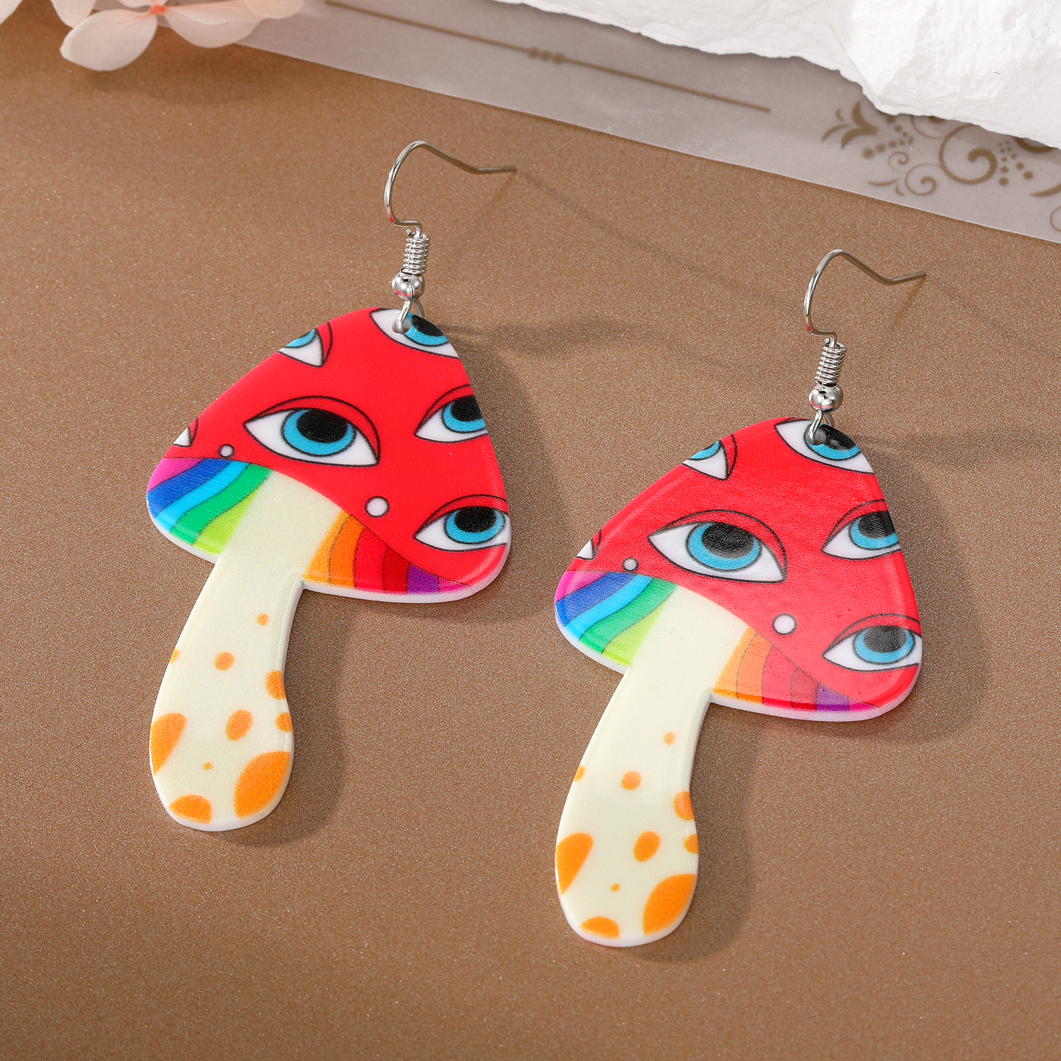 Fashion Eye Mushroom Arylic Womenu0027S Drop Earrings 1 Pair