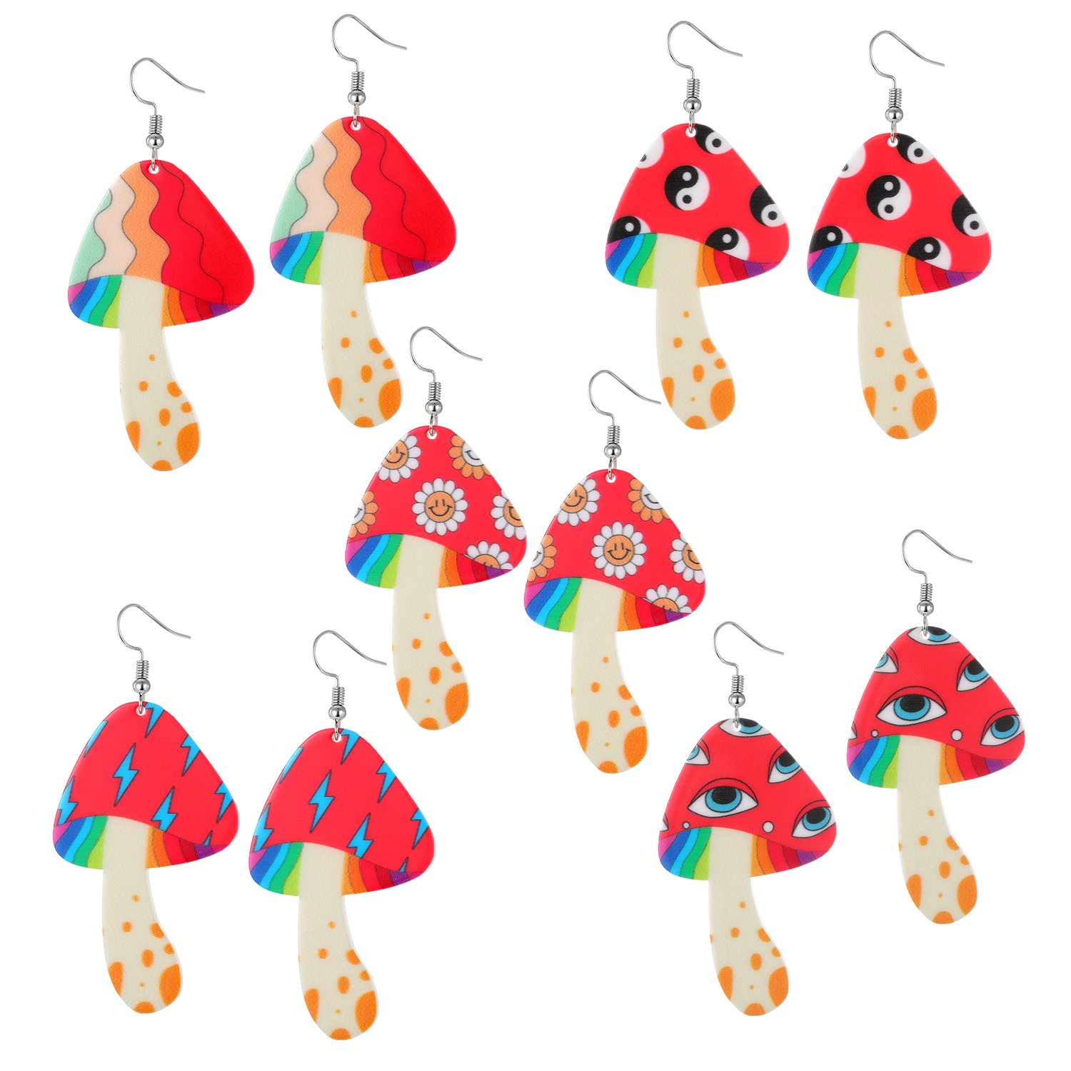 Fashion Eye Mushroom Arylic Womenu0027S Drop Earrings 1 Pair