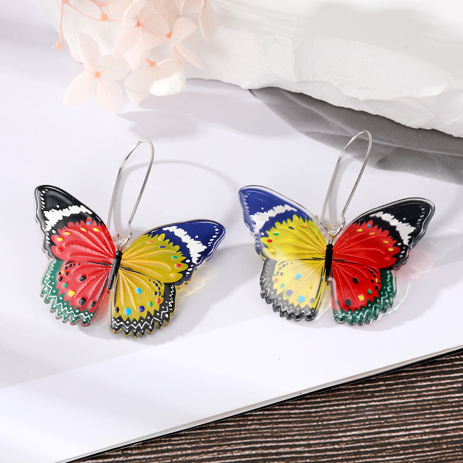 Ethnic Style Butterfly Plastic Resin Womenu0027S Drop Earrings 1 Pair