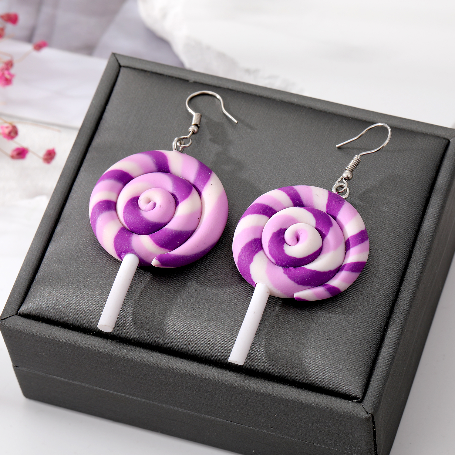 Cute lollipop Resin soft clay Womenu0027S Drop Earrings 1 Pair