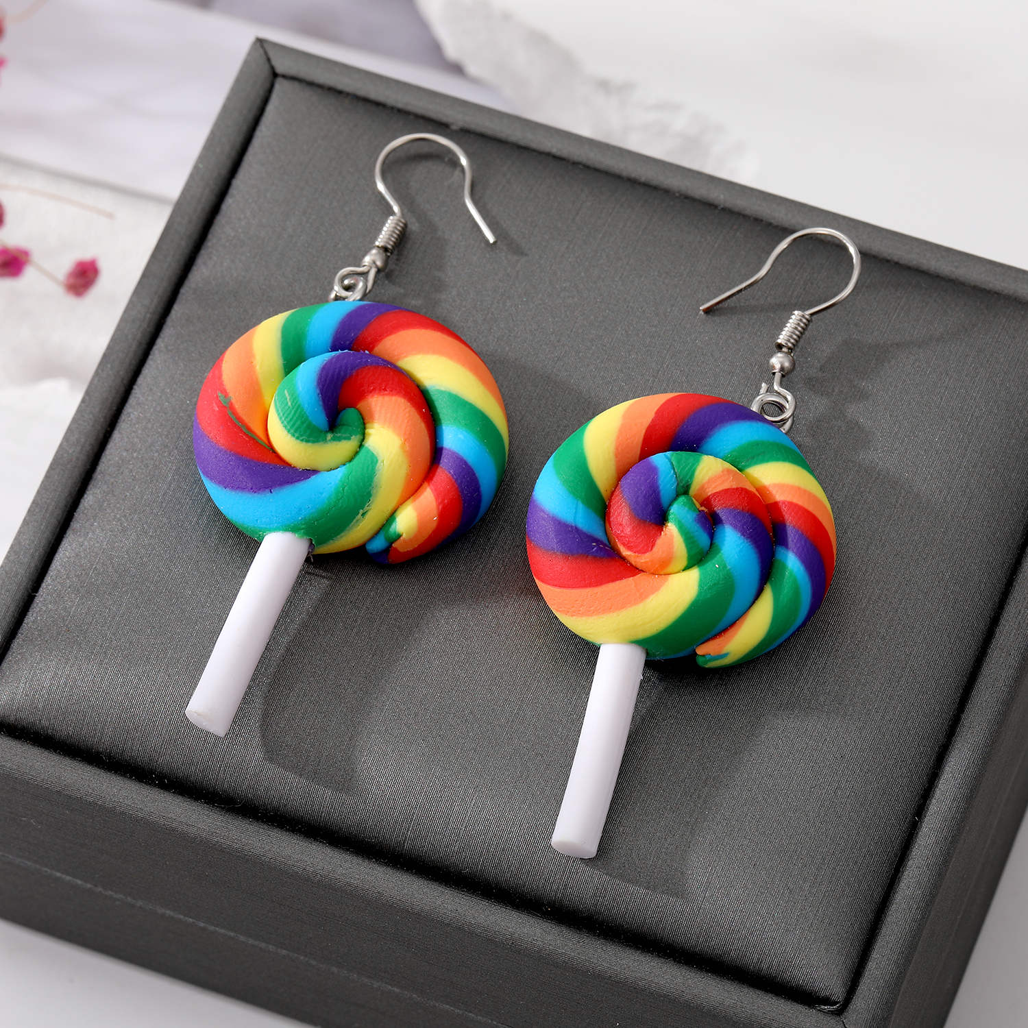 Cute lollipop Resin soft clay Womenu0027S Drop Earrings 1 Pair