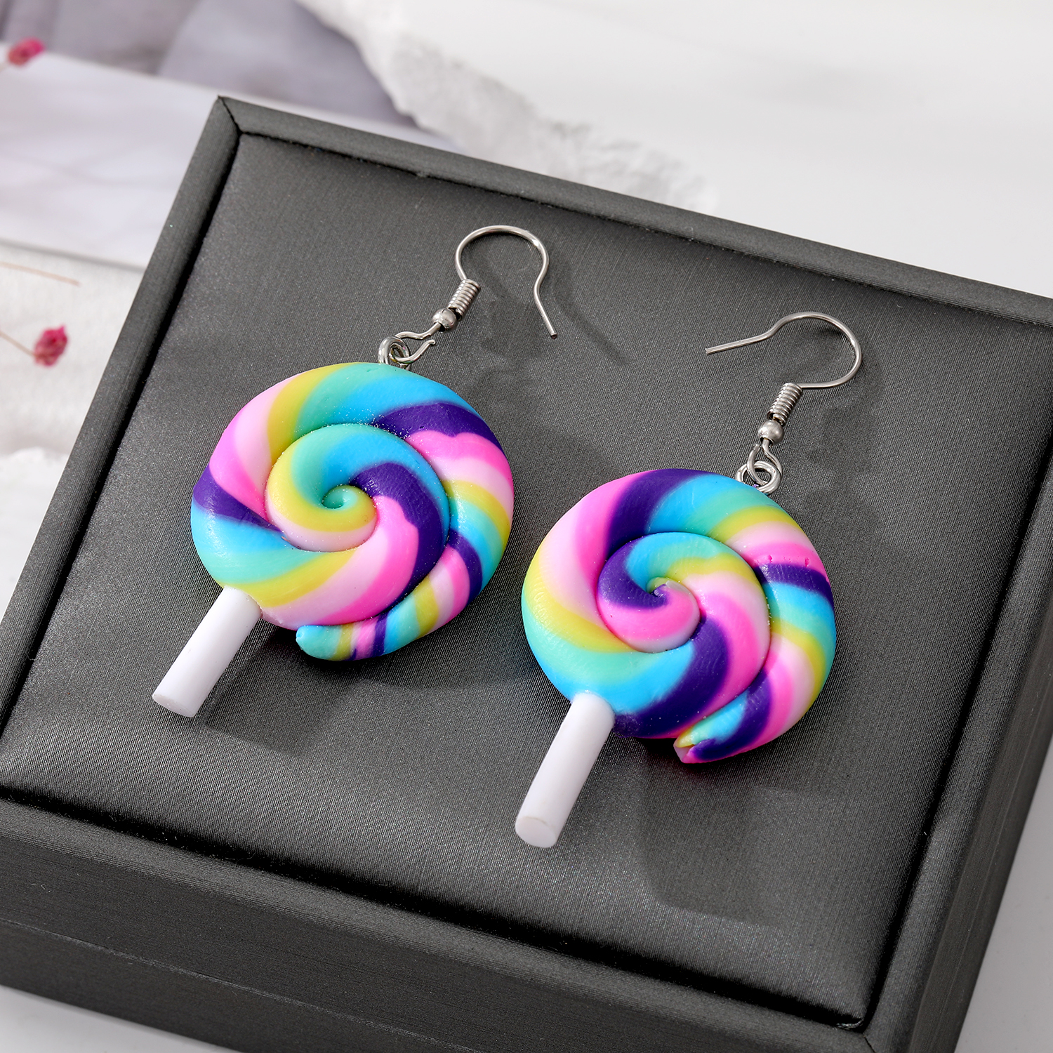 Cute lollipop Resin soft clay Womenu0027S Drop Earrings 1 Pair