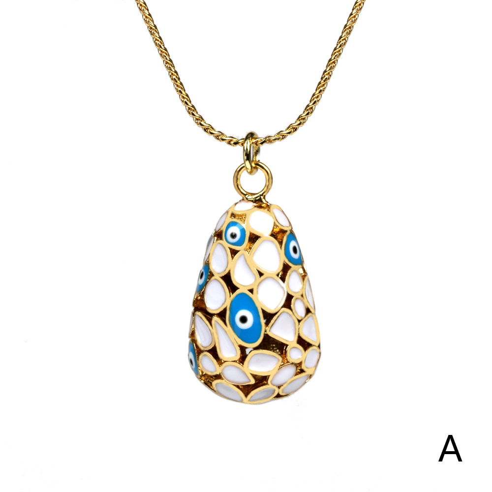 Fashion Devilu0027S Eye Copper Gold Plated Zircon Pendant Necklace