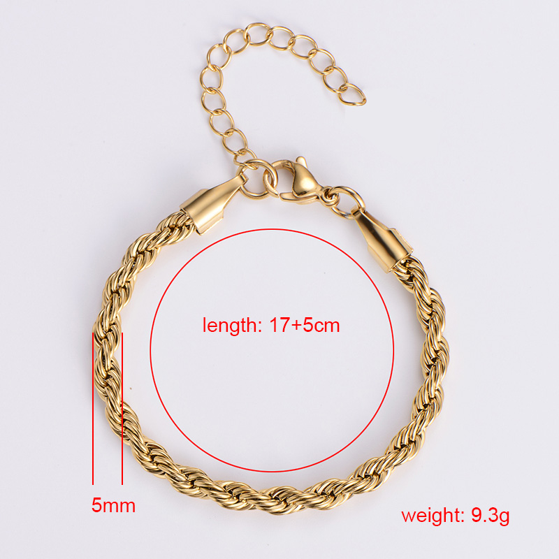 Hip-Hop Twist Stainless Steel Bracelets 1 Piece