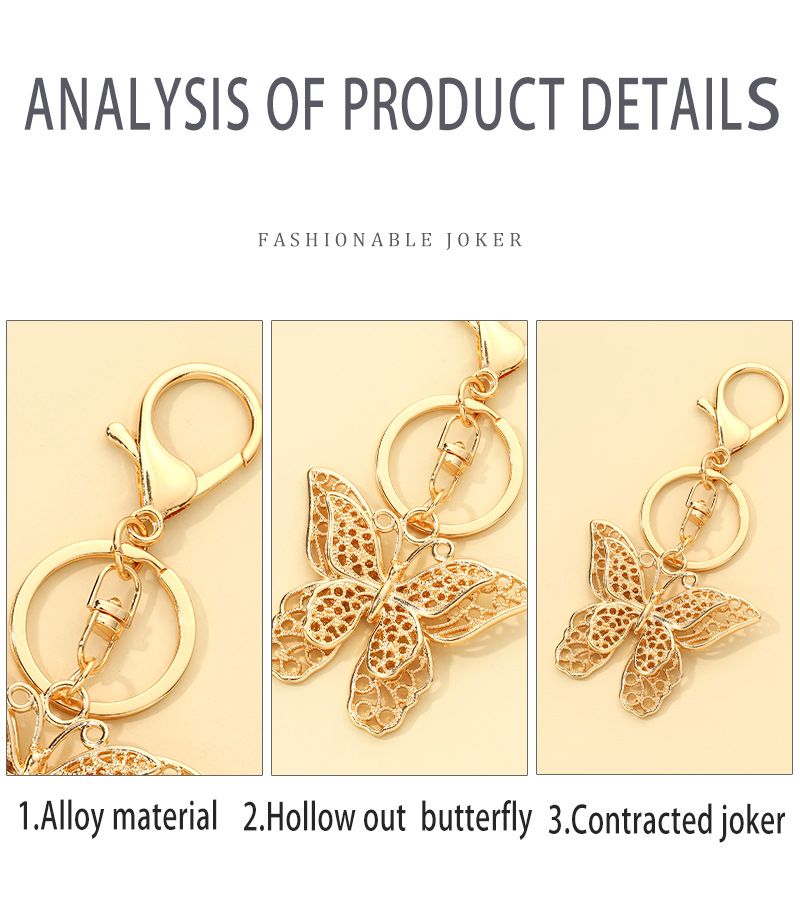Retro Butterfly Imitation Pearl Alloy Epoxy Bag Pendant Keychain 1 Piece