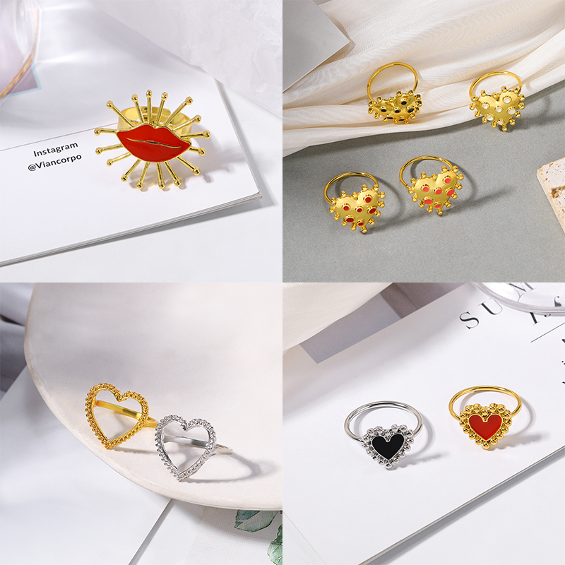 Fashion Heart Shape Alloy Womenu0027S Rings