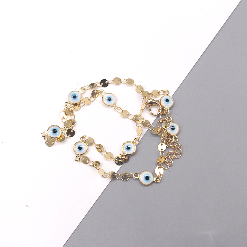 Retro Devilu0027S Eye Copper Enamel Gold Plated Necklace