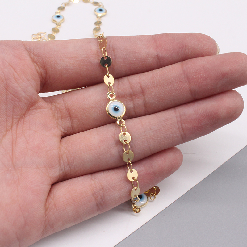 Retro Devilu0027S Eye Copper Enamel Gold Plated Necklace