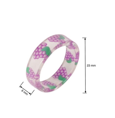 Sweet Fruit Resin Transparent Unisex Rings 1 Piece