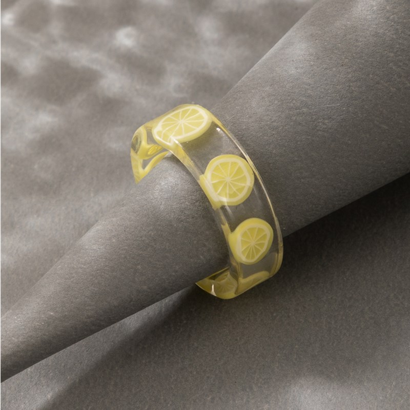 Sweet Fruit Resin Transparent Unisex Rings 1 Piece