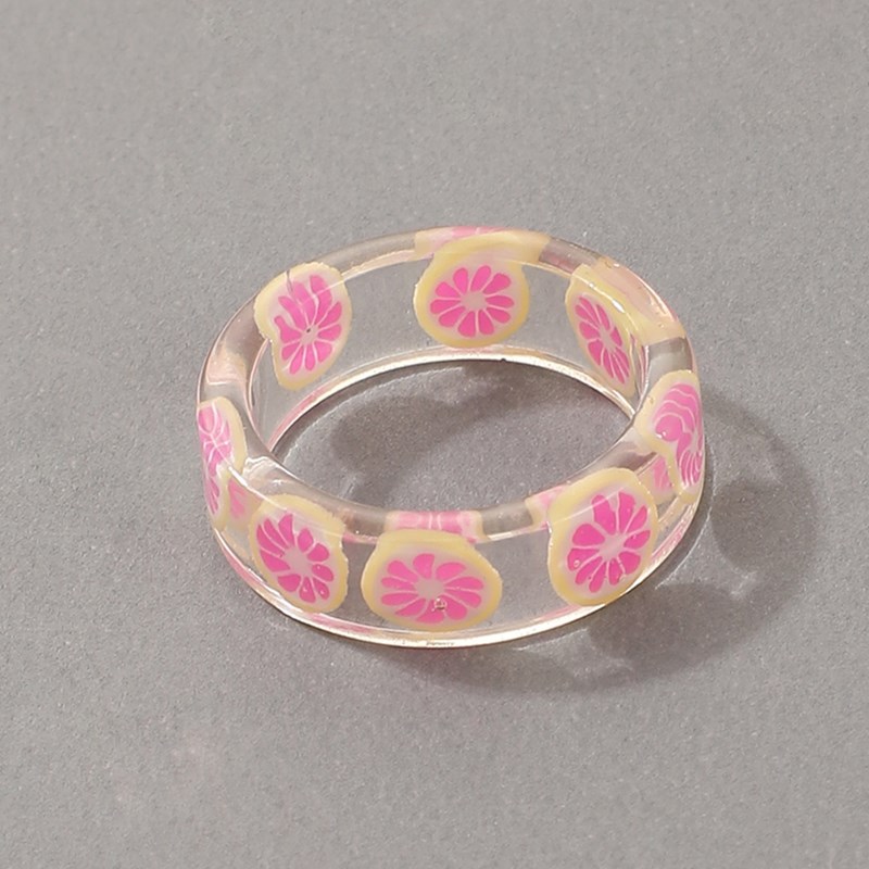 Sweet Fruit Resin Transparent Unisex Rings 1 Piece