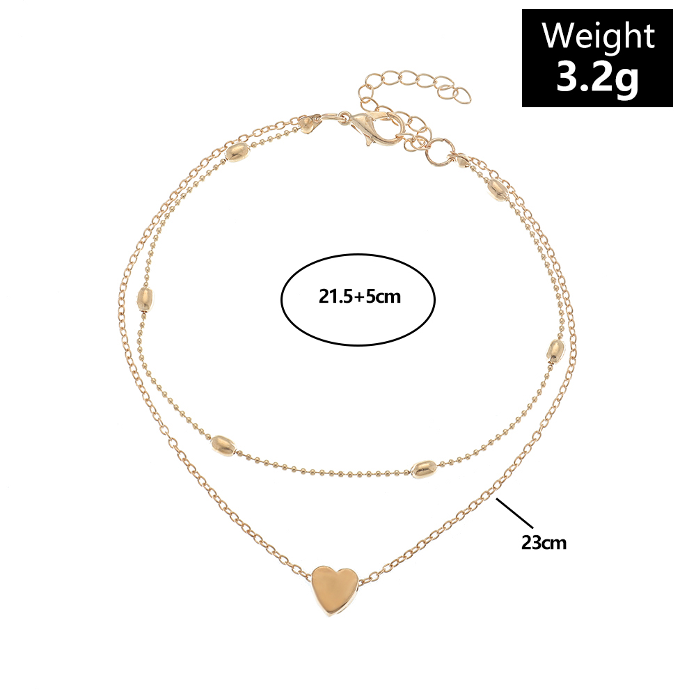 Fashion Heart Shape Alloy Plating Womenu0027S Anklet 1 Piece