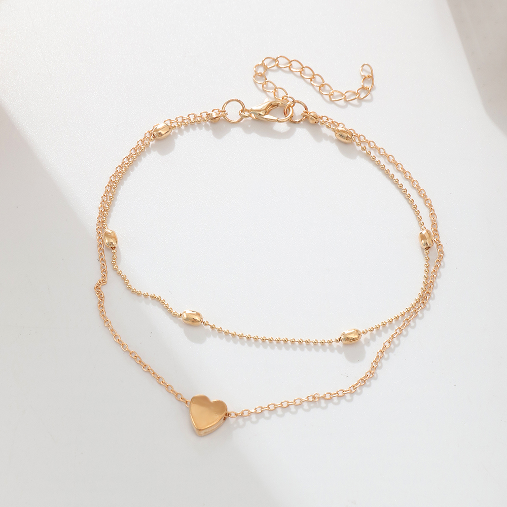 Fashion Heart Shape Alloy Plating Womenu0027S Anklet 1 Piece