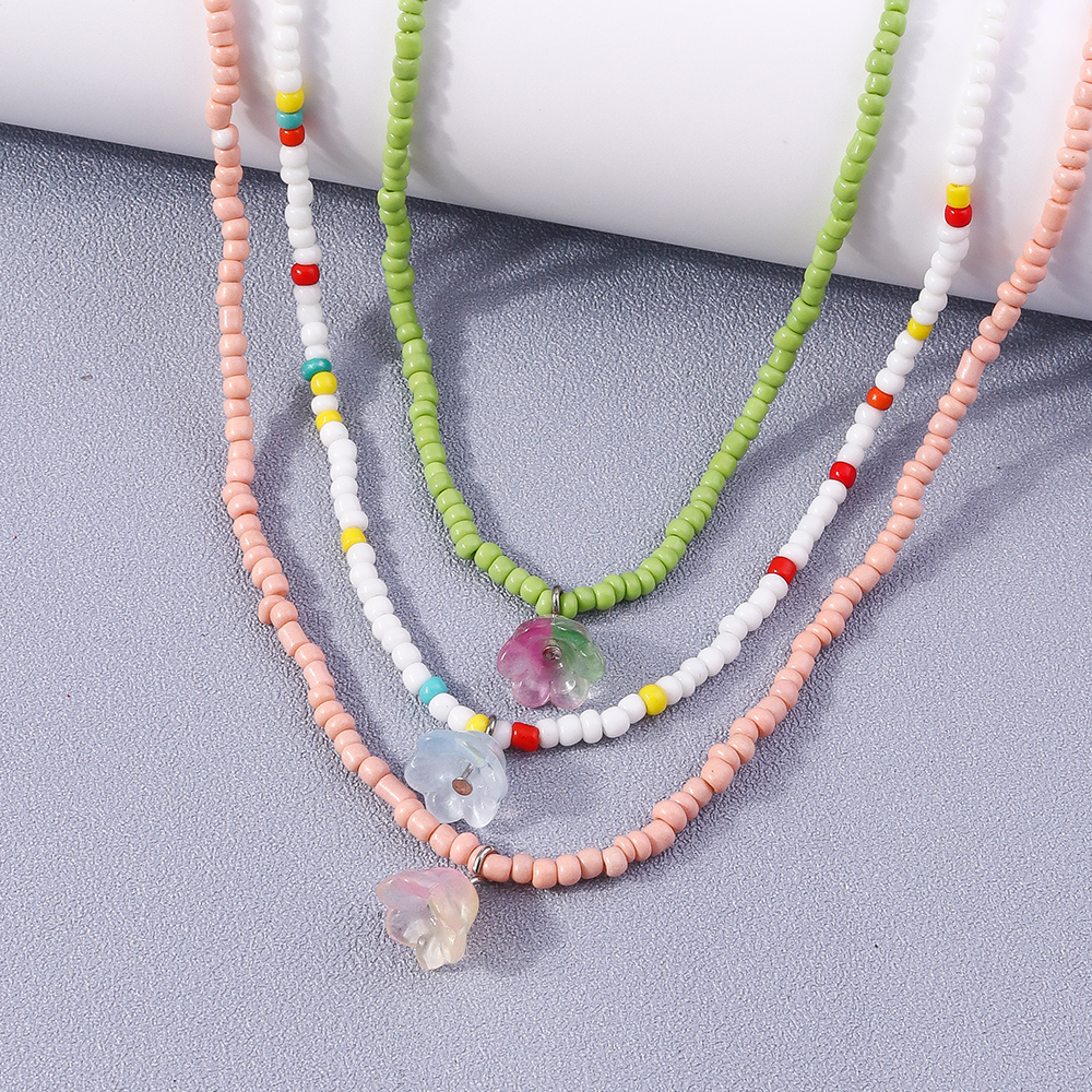 Fashion Colorful Beaded Womenu0027S Layered Necklaces 1 Piece