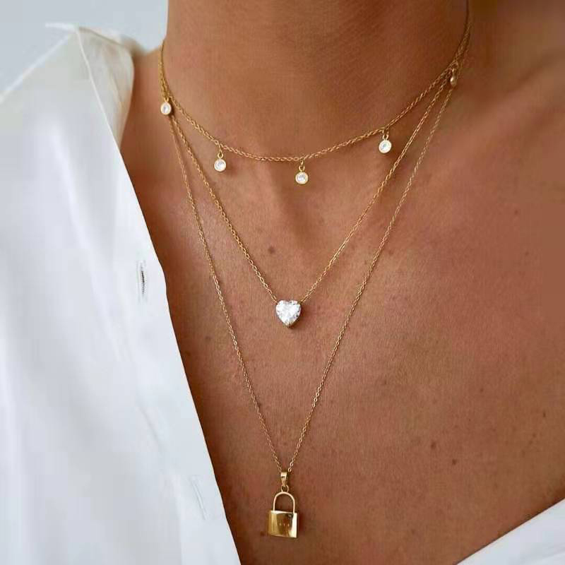 Fashion Circle Heart Shape Alloy Womenu0027S Layered Necklaces Pendant Necklace 1 Piece